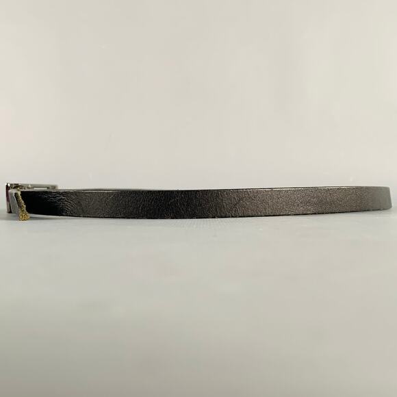 J.LINDEBERG Size 30 Black Silver Logo Leather Leather Belt - Picture 5 of 9